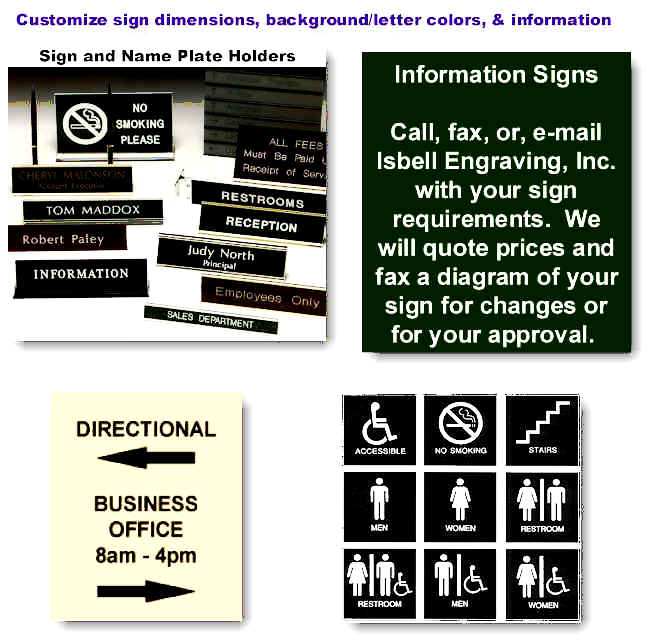 Traditional Signs, Desk & Wall Plates Holders